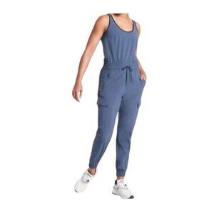 Athleta Womens Athleta Unbound Jumpsuit With Pockets Size S Iron Blue